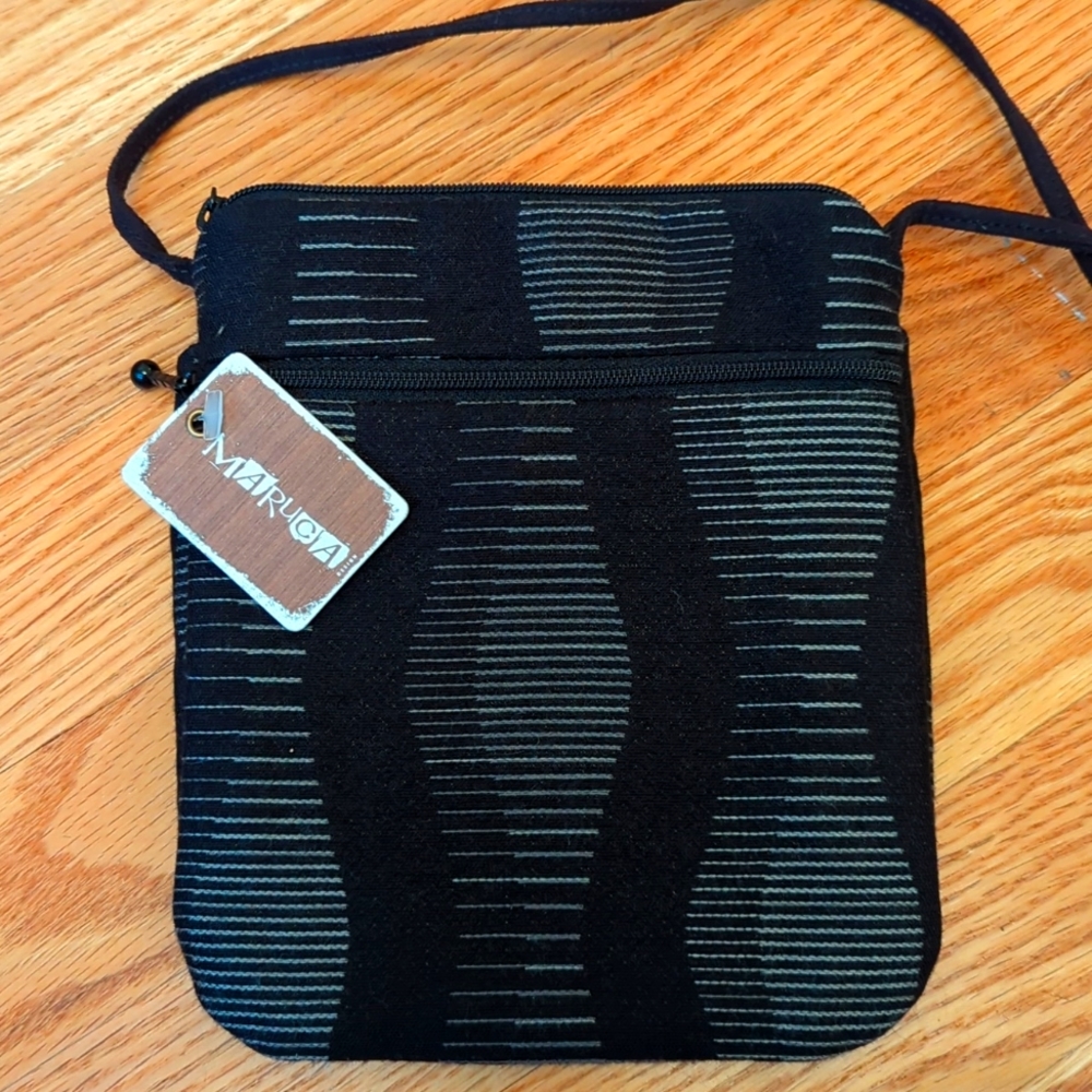 NWT Maruca Design Cupcake Crossbody Bag in Black Jacquard Handmade in US